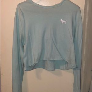 L Baby blue Victoria secret long sleeve crop top